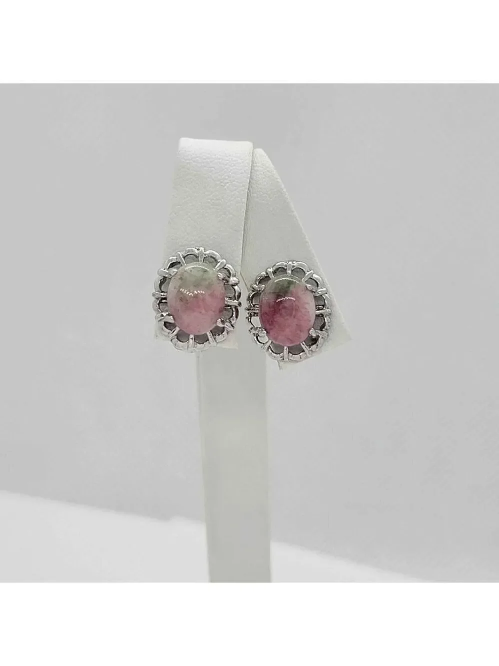 Brand New Pink green Agate Earrings